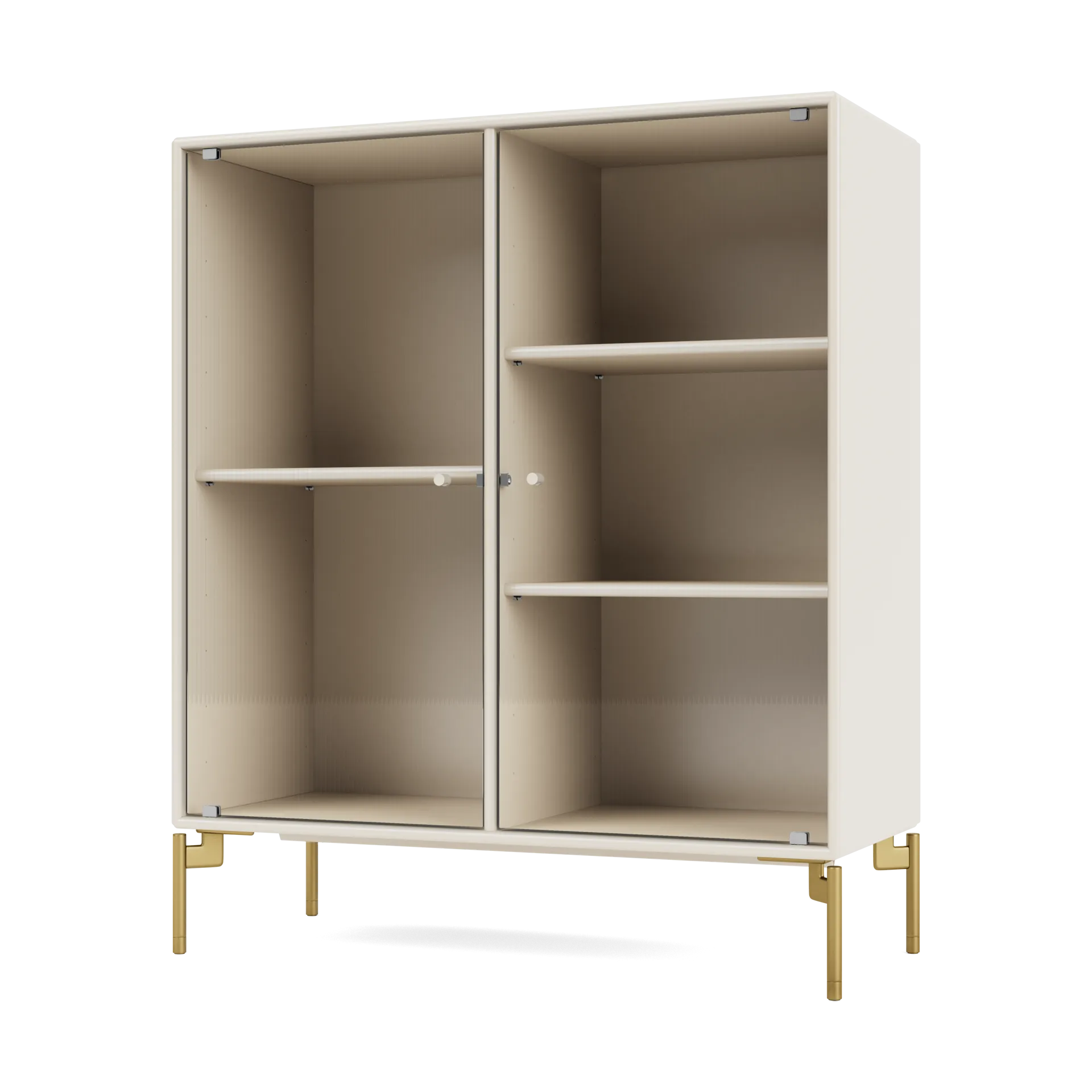 Ripple II display cabinet 69.6x82.2x30 cm, Oat-legs brass Montana