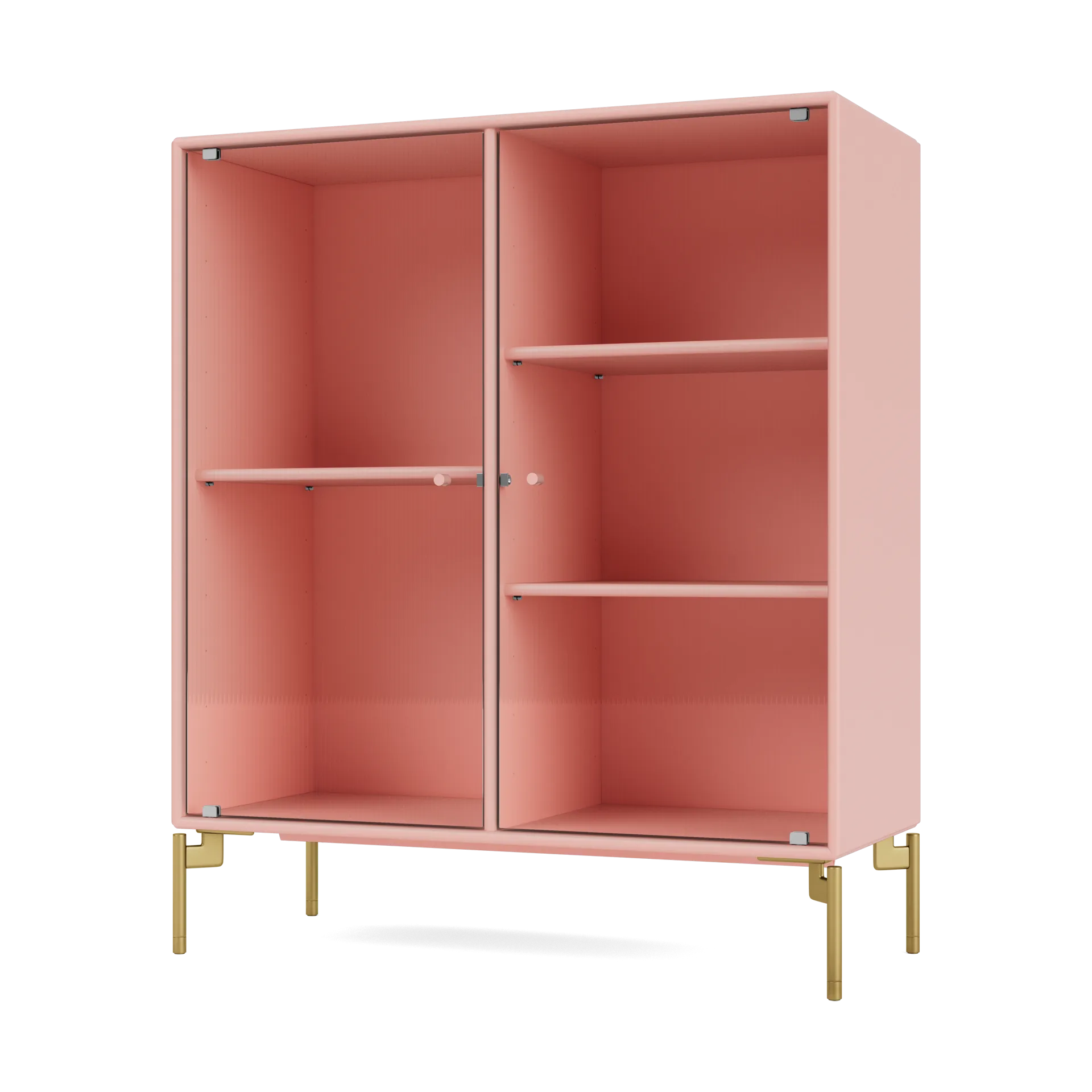 Ripple II display cabinet 69.6x82.2x30 cm, Ruby-legs brass Montana