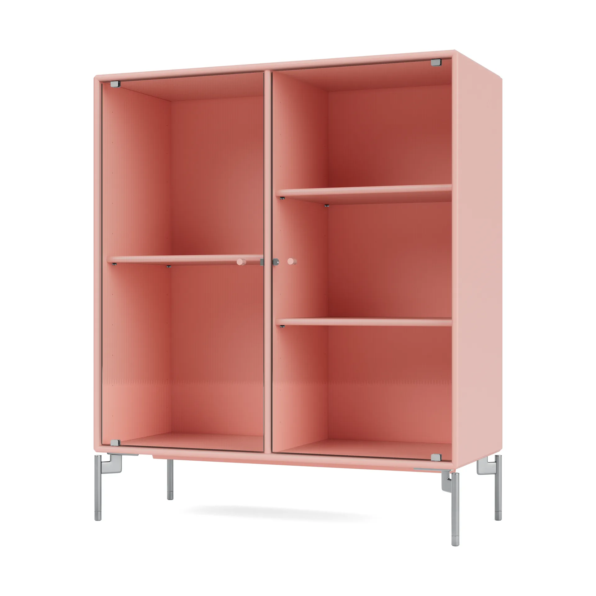 Ripple II display cabinet 69.6x82.2x30 cm, Ruby-legs chrome Montana