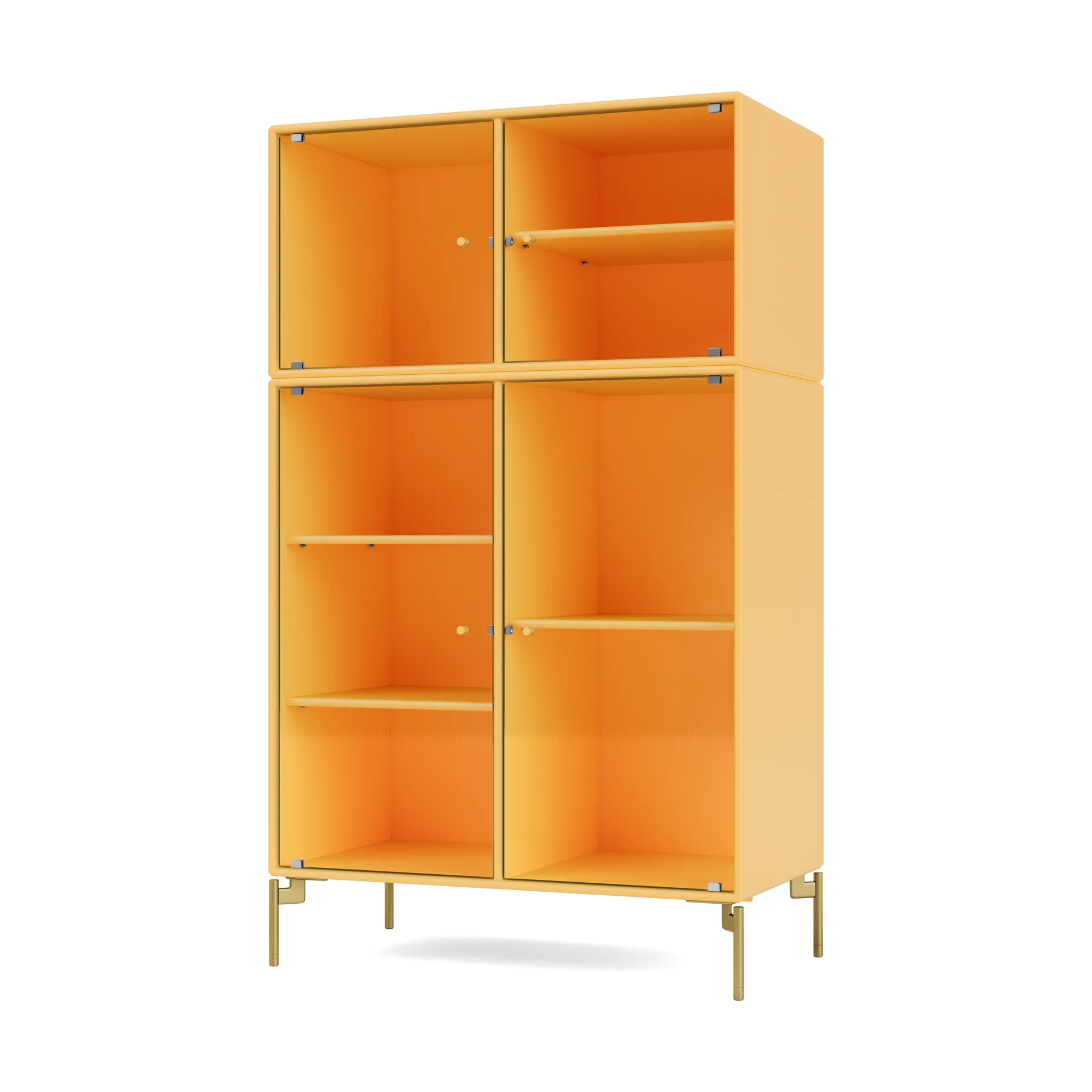 Ripple III display cabinet 69.6x117.6x38 cm, Acacia-legs brass Montana