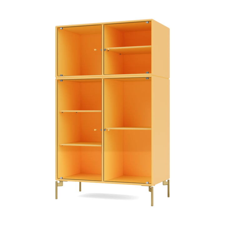 Ripple III display cabinet 69.6x117.6x38 cm - Acacia-legs brass - Montana