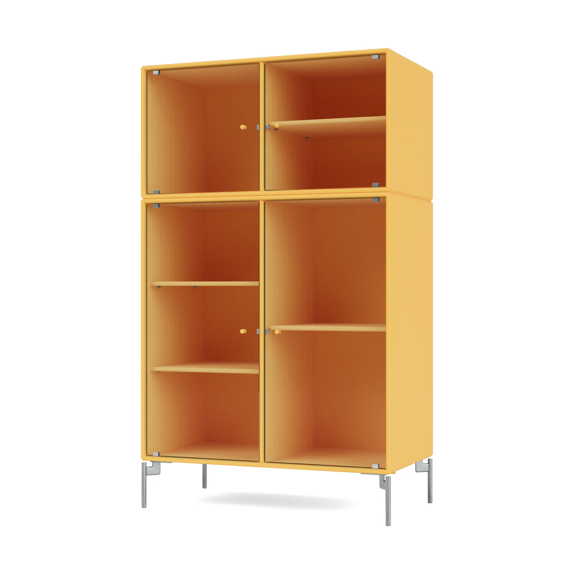 Ripple III display cabinet 69.6x117.6x38 cm, Acacia-legs chrome Montana