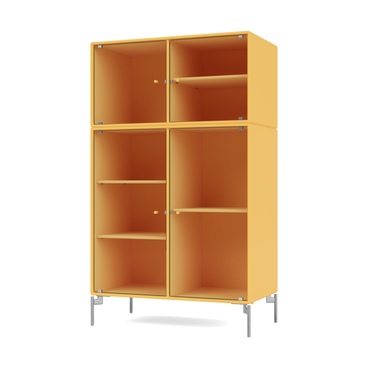 Ripple III display cabinet 69.6x117.6x38 cm - Acacia-legs chrome - Montana