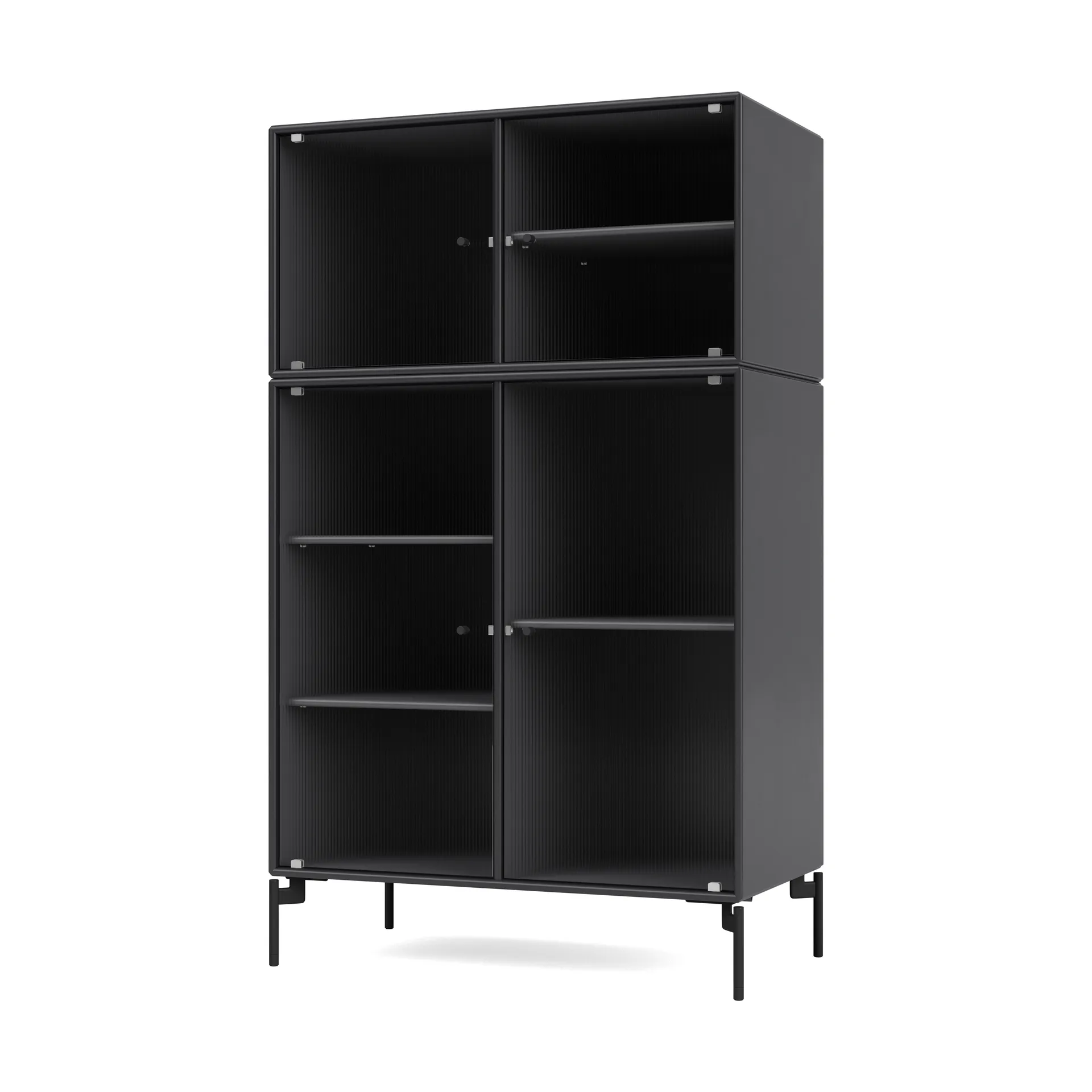 Ripple III display cabinet 69.6x117.6x38 cm, Anthracite-legs black Montana