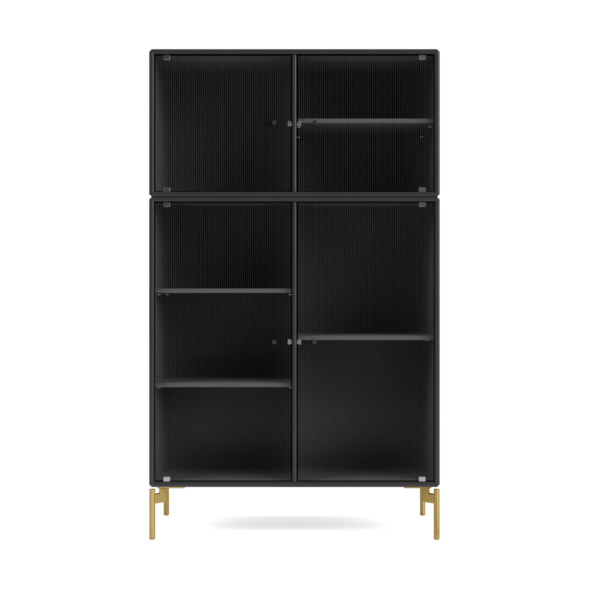 Ripple III display cabinet 69.6x117.6x38 cm, Anthracite-legs brass Montana