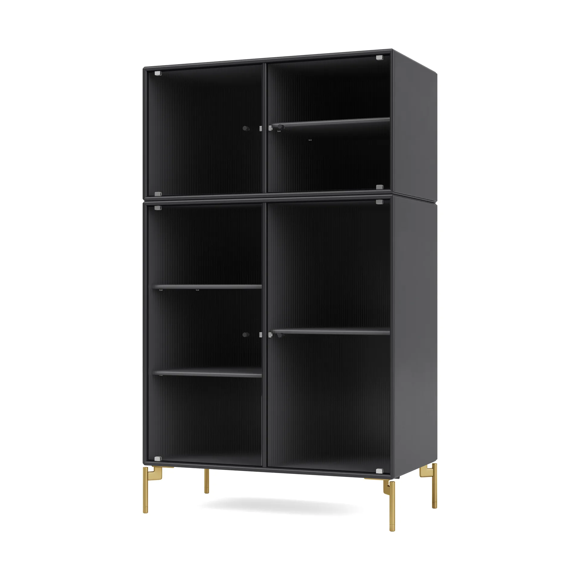 Ripple III display cabinet 69.6x117.6x38 cm, Anthracite-legs brass Montana
