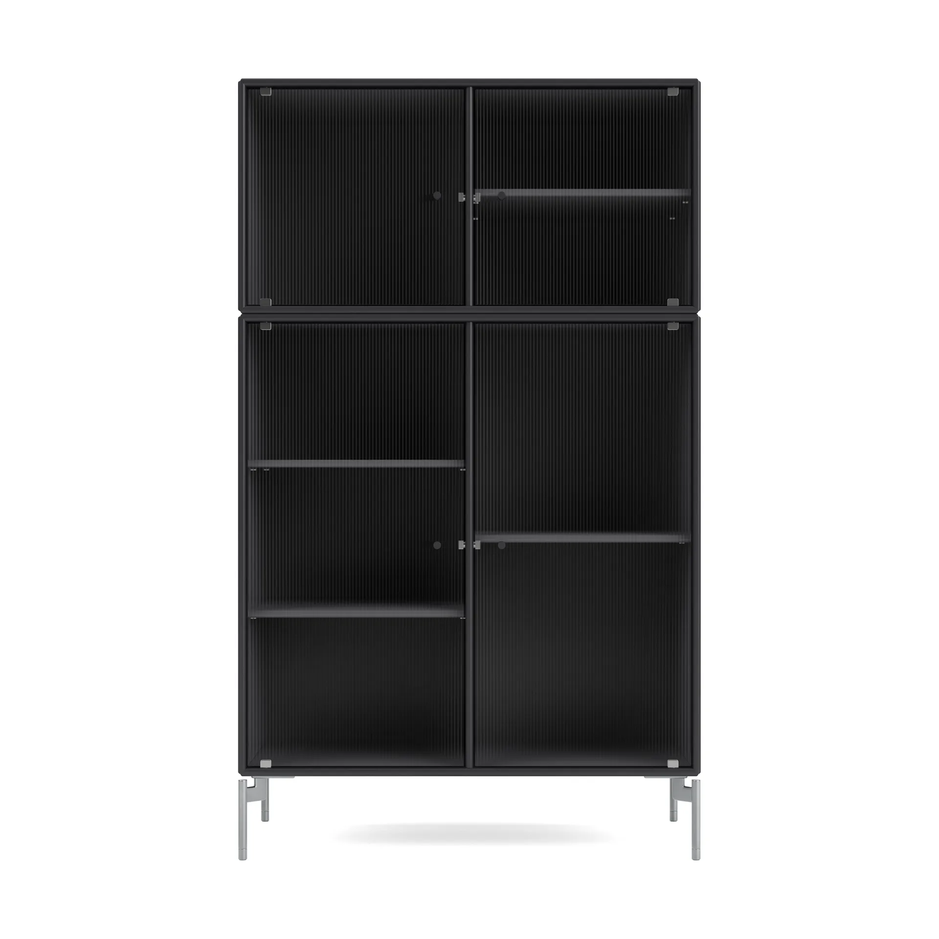 Ripple III display cabinet 69.6x117.6x38 cm, Anthracite-legs chrome Montana