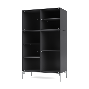 Ripple III display cabinet 69.6x117.6x38 cm - Anthracite-legs chrome - Montana