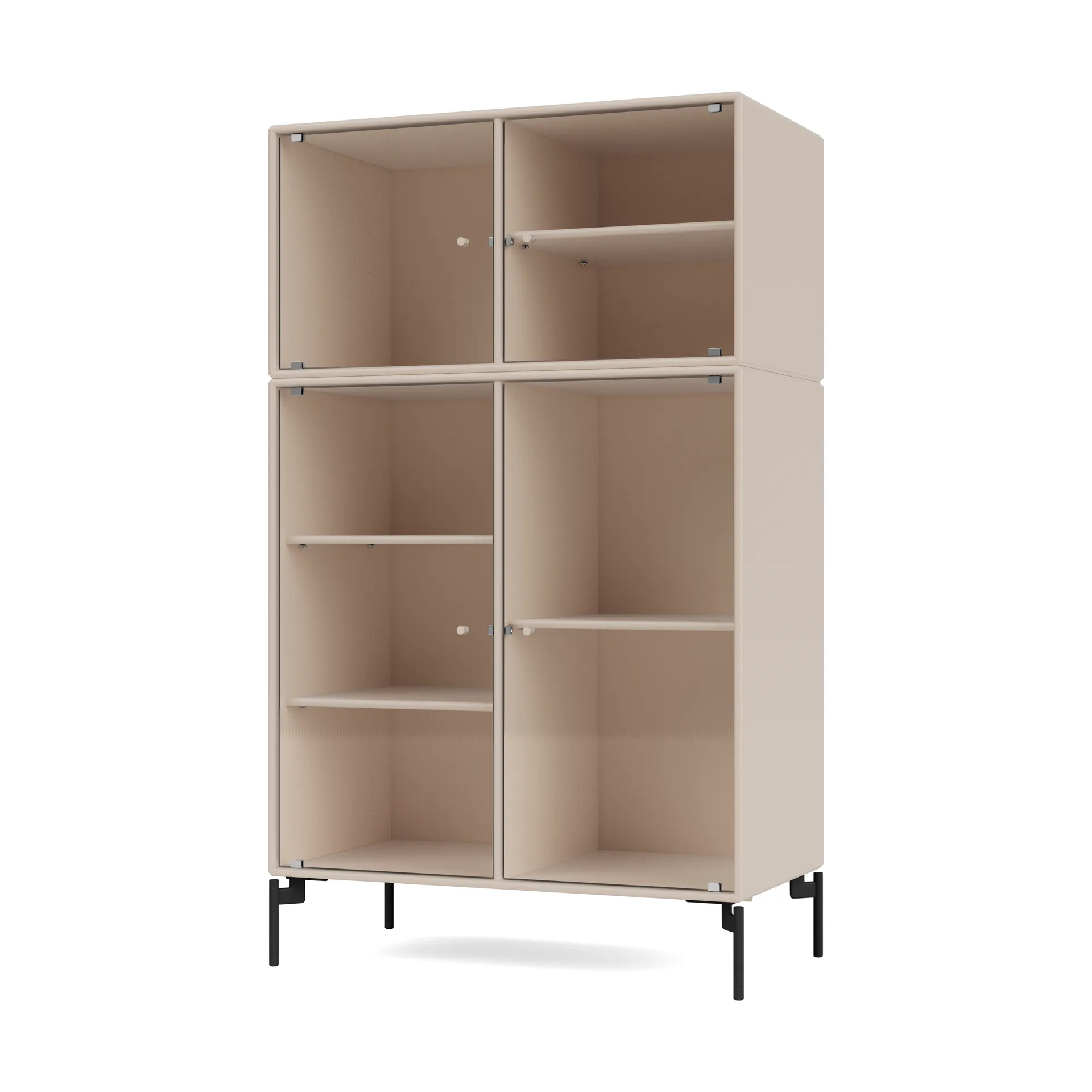 Ripple III display cabinet 69.6x117.6x38 cm, Clay-legs black Montana