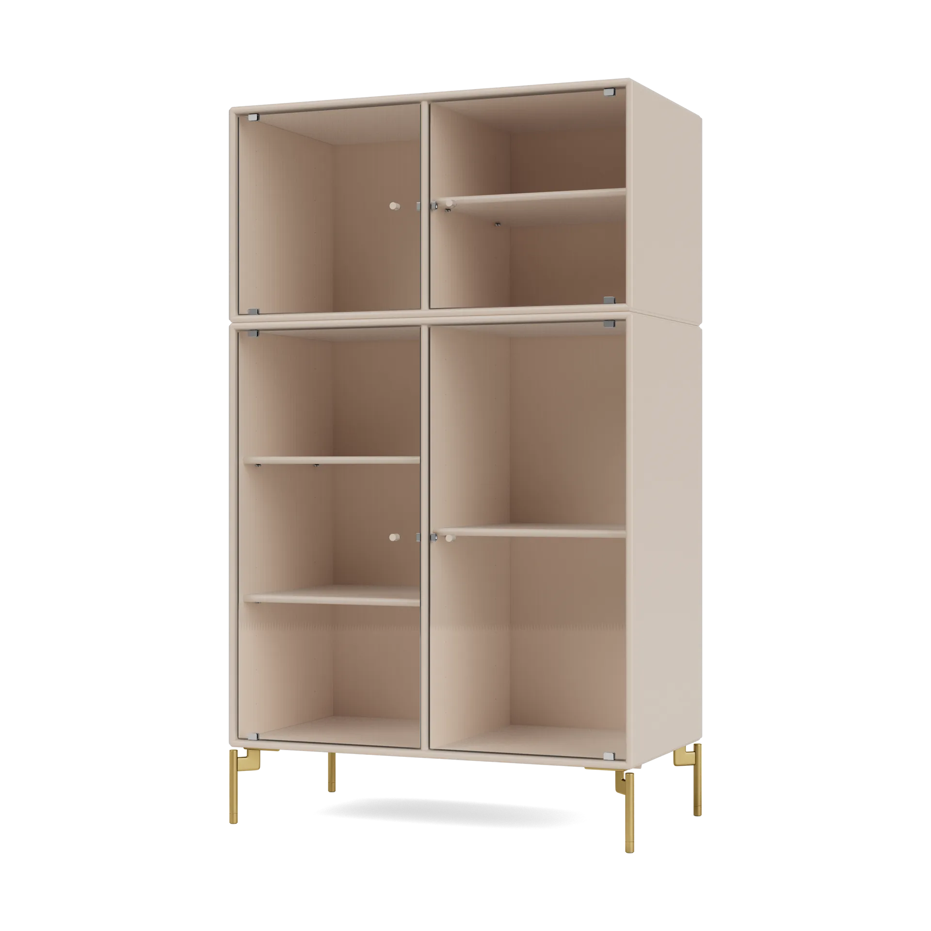 Ripple III display cabinet 69.6x117.6x38 cm, Clay-legs brass Montana