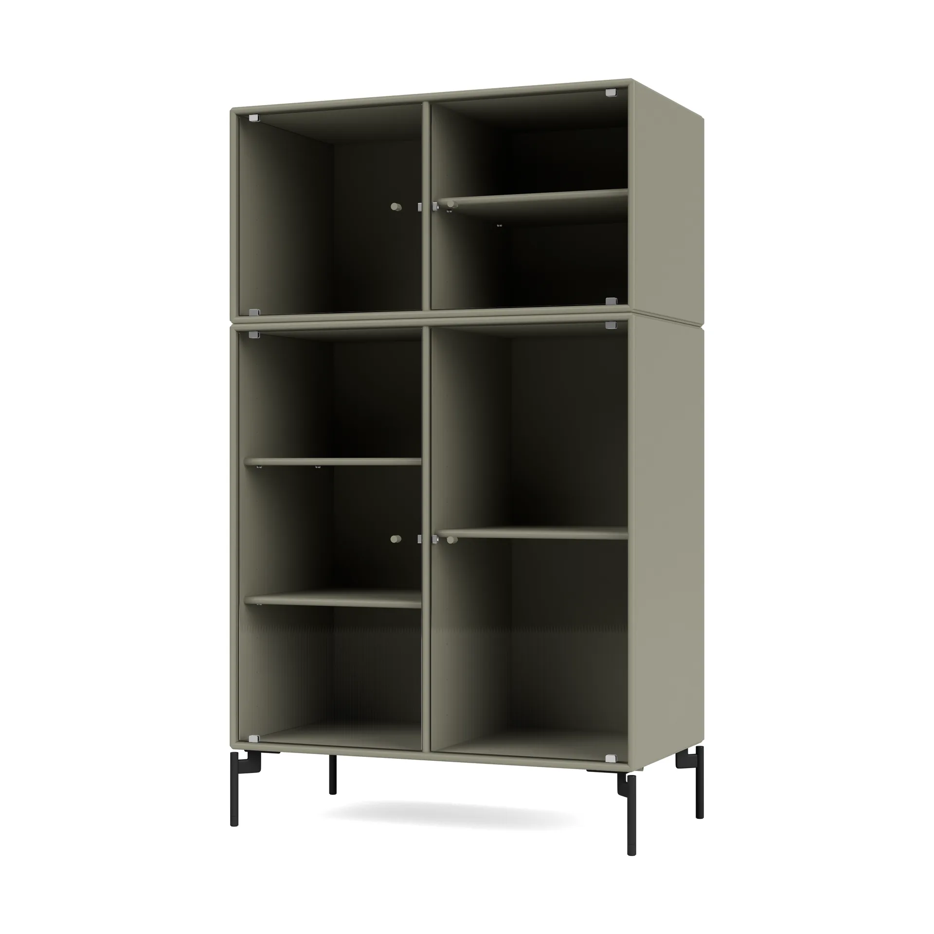 Ripple III display cabinet 69.6x117.6x38 cm, Fennel-legs black Montana