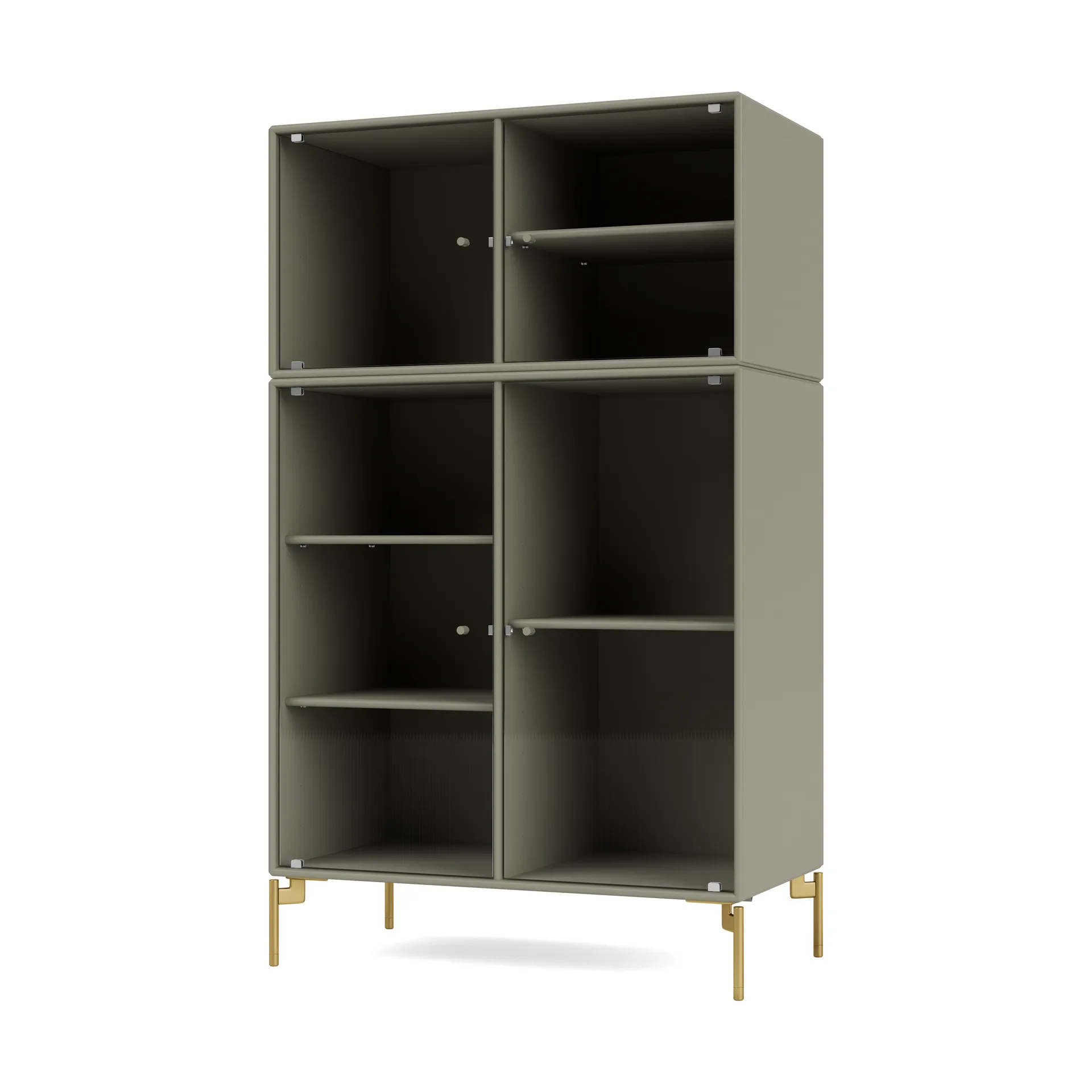 Ripple III display cabinet 69.6x117.6x38 cm, Fennel-legs brass Montana
