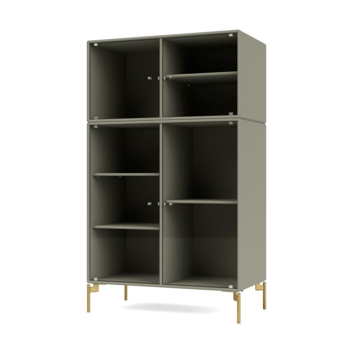 Ripple III display cabinet 69.6x117.6x38 cm - Fennel-legs brass - Montana