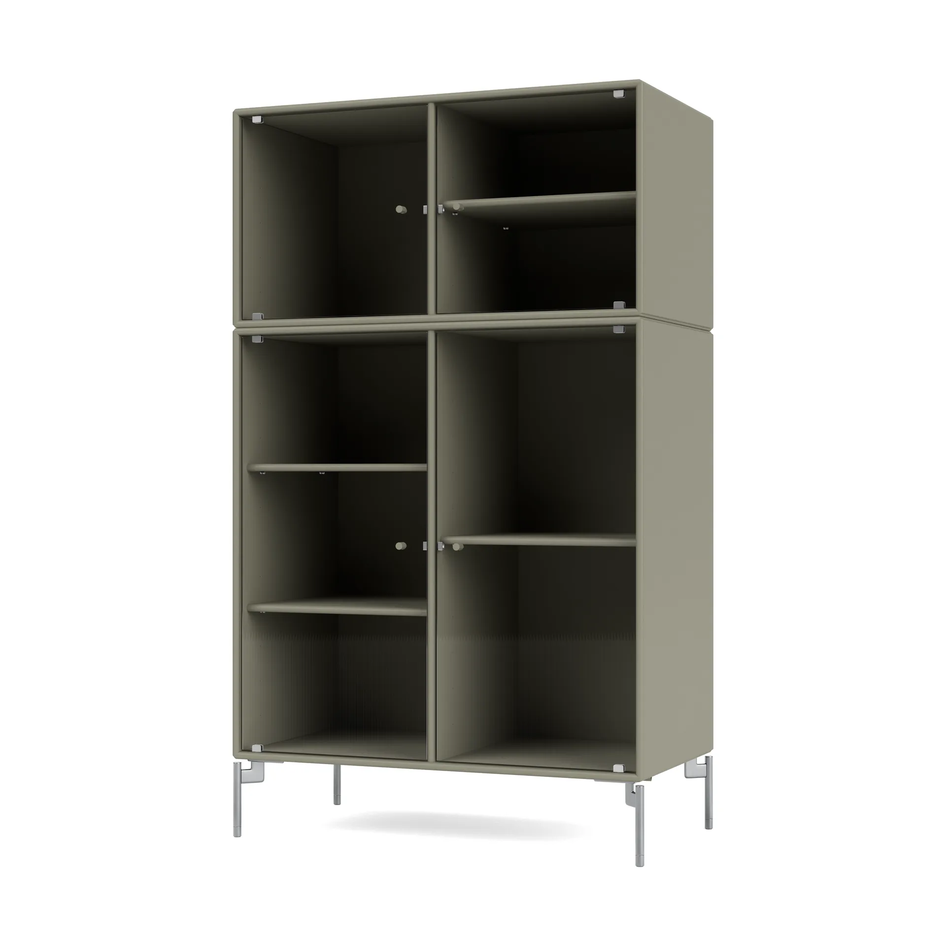 Ripple III display cabinet 69.6x117.6x38 cm, Fennel-legs chrome Montana