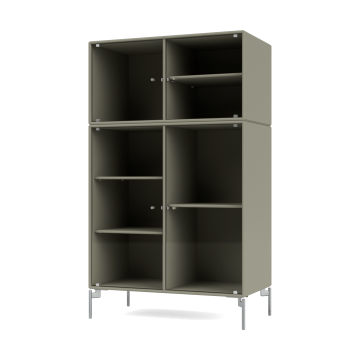 Ripple III display cabinet 69.6x117.6x38 cm - Fennel-legs chrome - Montana