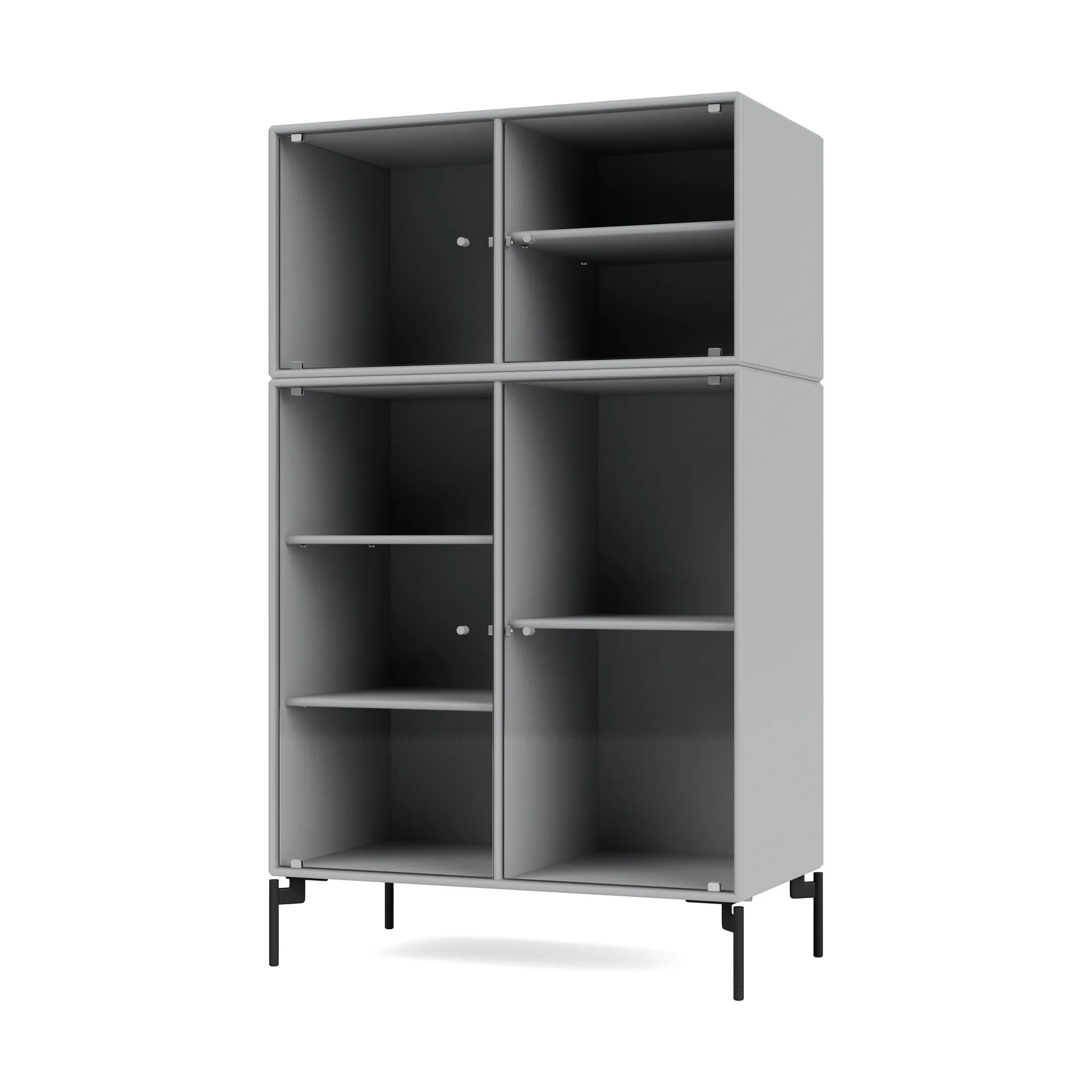 Ripple III display cabinet 69.6x117.6x38 cm, Fjord-legs black Montana