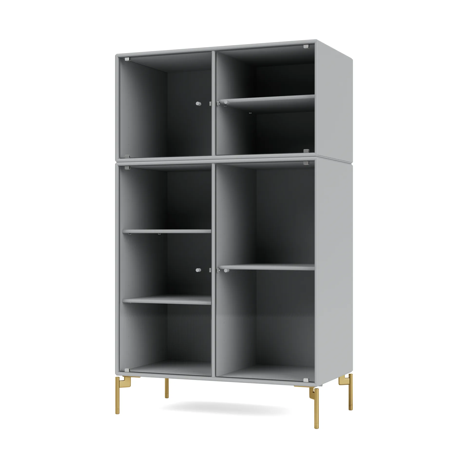 Ripple III display cabinet 69.6x117.6x38 cm, Fjord-legs brass Montana