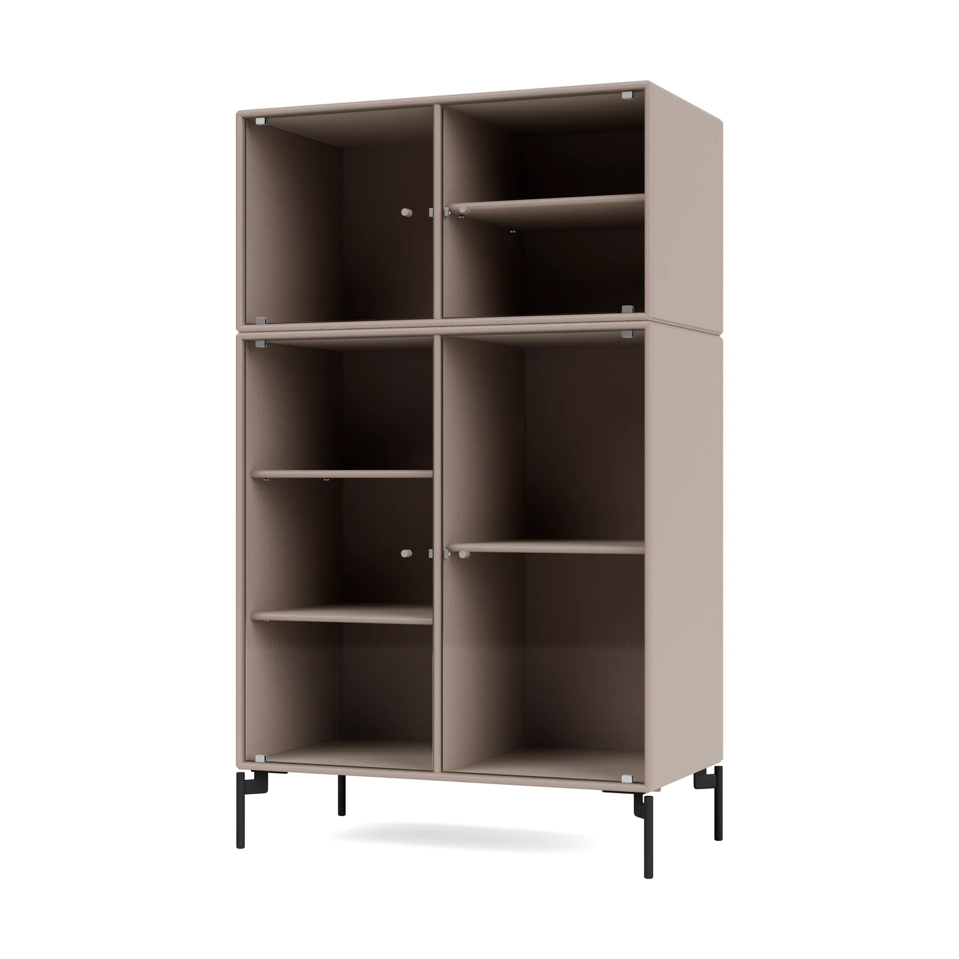 Ripple III display cabinet 69.6x117.6x38 cm, Mushroom-legs black Montana