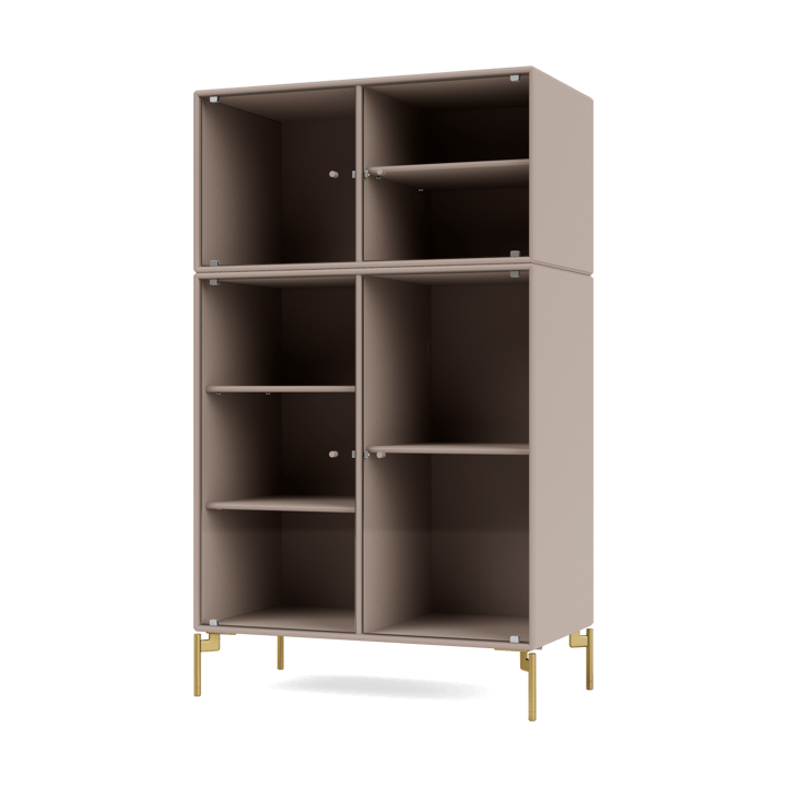Ripple III display cabinet 69.6x117.6x38 cm - Mushroom-legs brass - Montana
