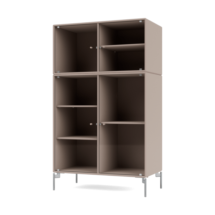 Ripple III display cabinet 69.6x117.6x38 cm - Mushroom-legs chrome - Montana