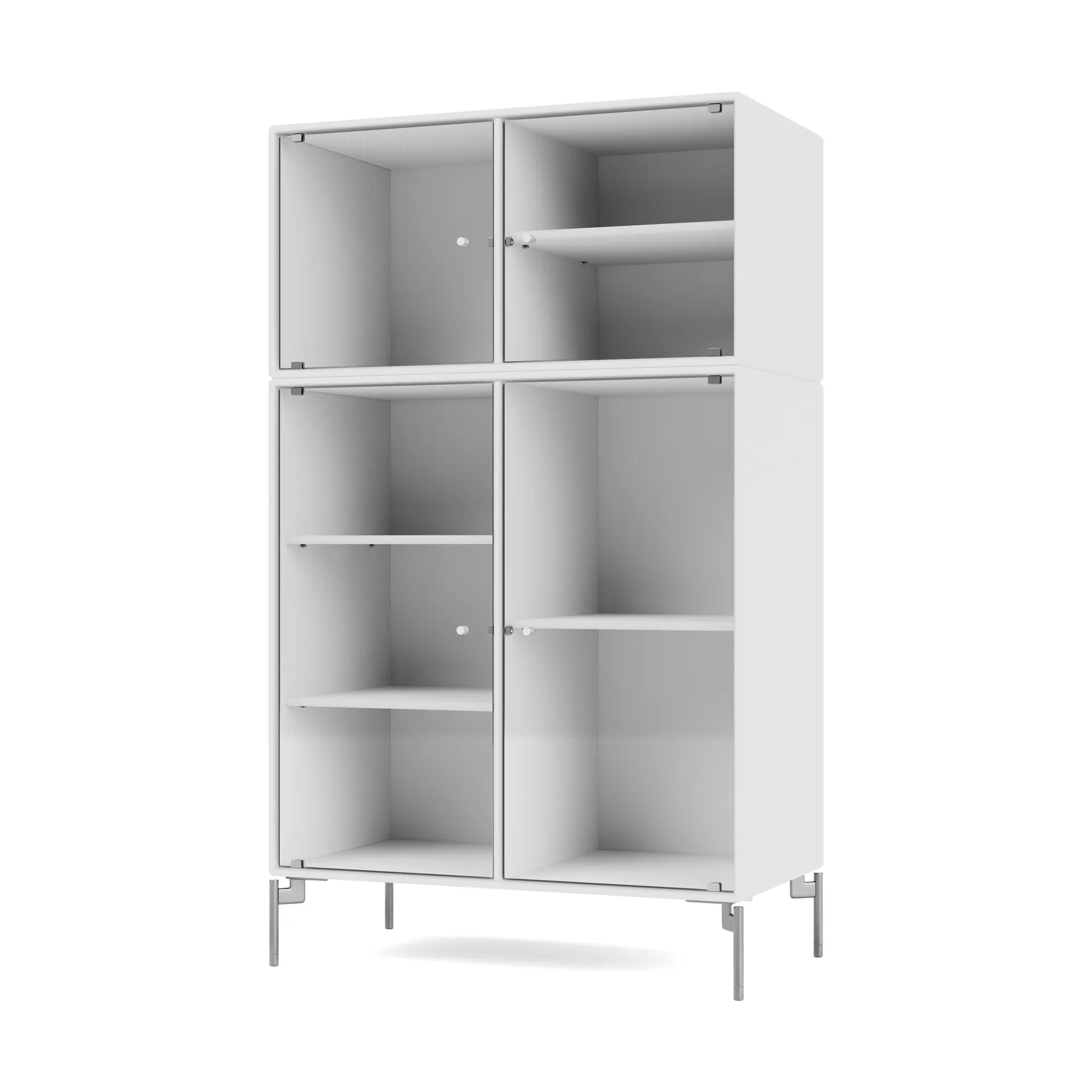 Ripple III display cabinet 69.6x117.6x38 cm, NewWhite-legs chrome Montana