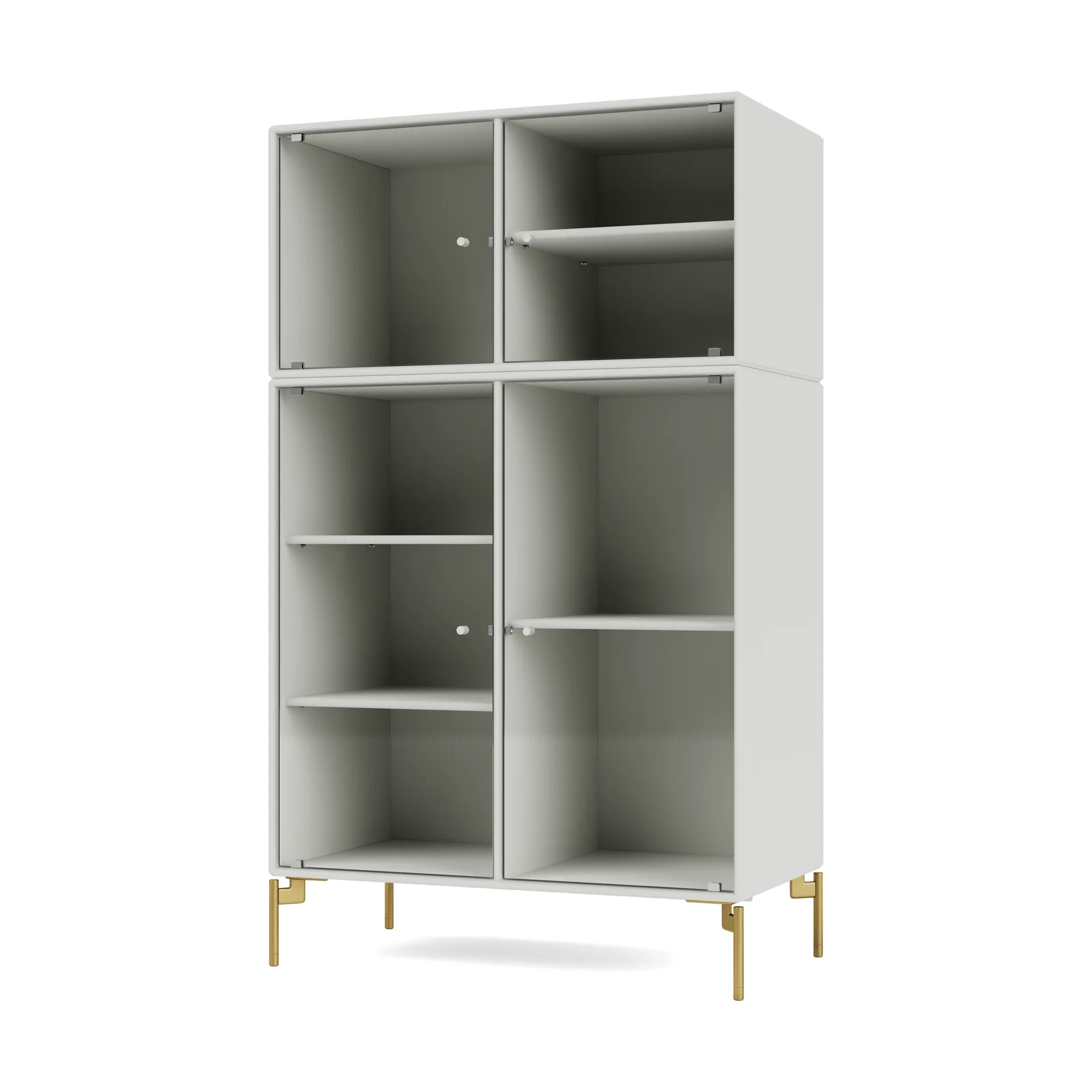 Ripple III display cabinet 69.6x117.6x38 cm, Nordic-legs brass Montana