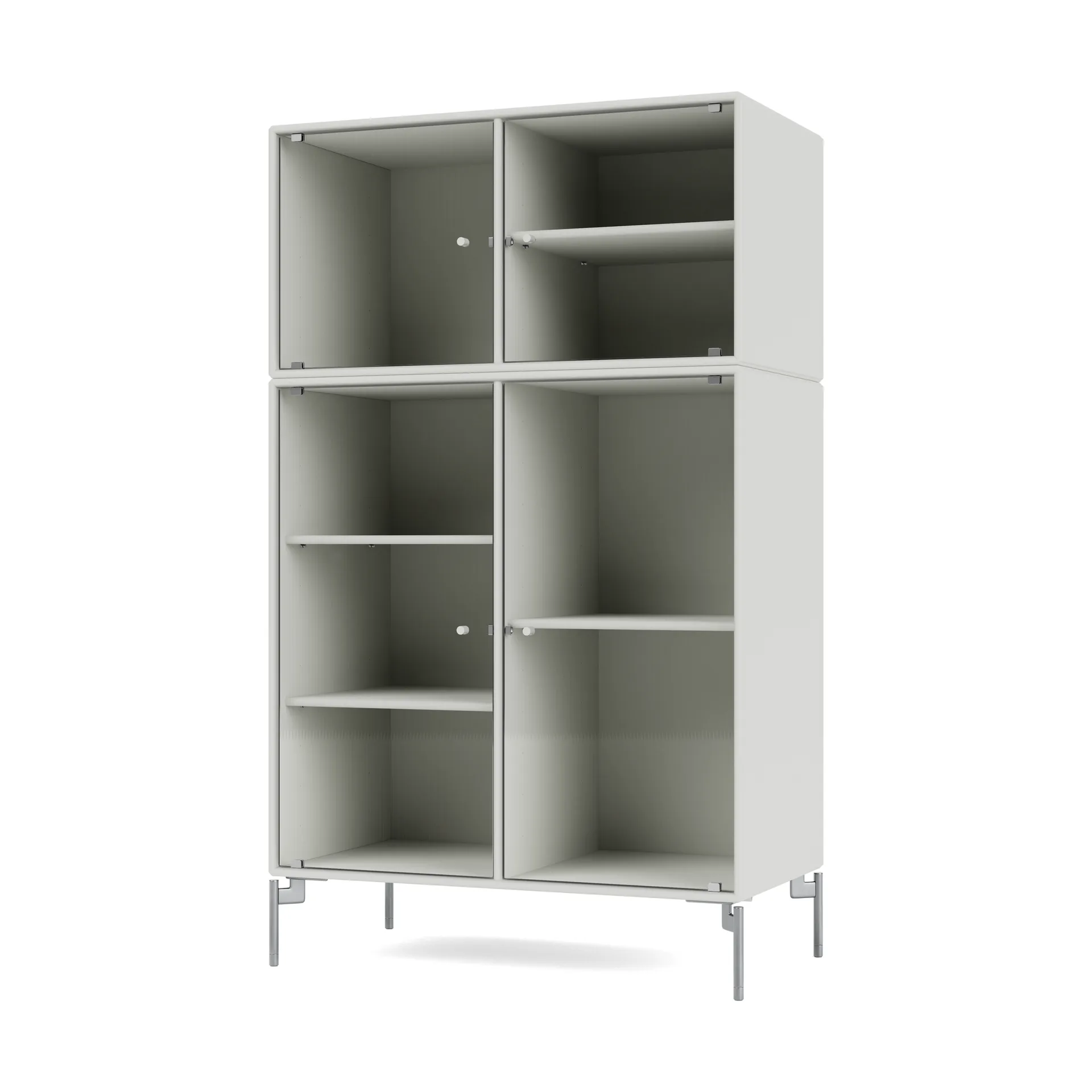 Ripple III display cabinet 69.6x117.6x38 cm, Nordic-legs chrome Montana