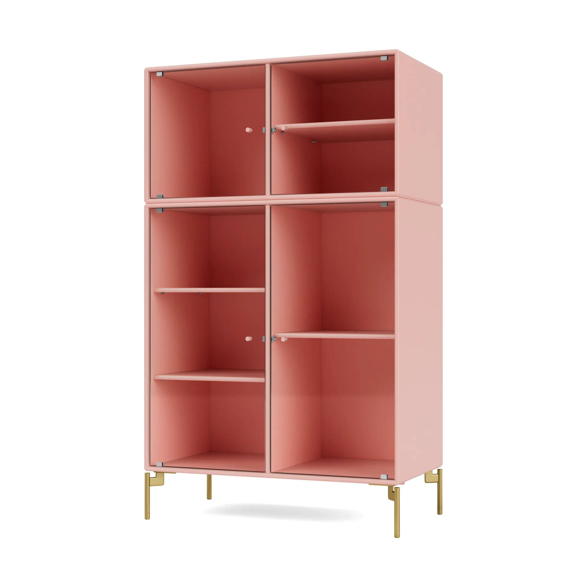 Ripple III display cabinet 69.6x117.6x38 cm, Ruby-legs brass Montana