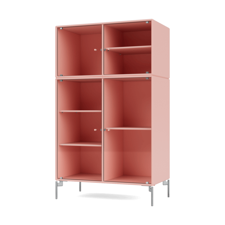 Ripple III display cabinet 69.6x117.6x38 cm - Ruby-legs chrome - Montana