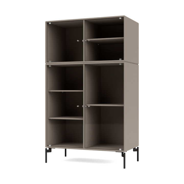 Ripple III display cabinet 69.6x117.6x38 cm - Truffle-legs black - Montana