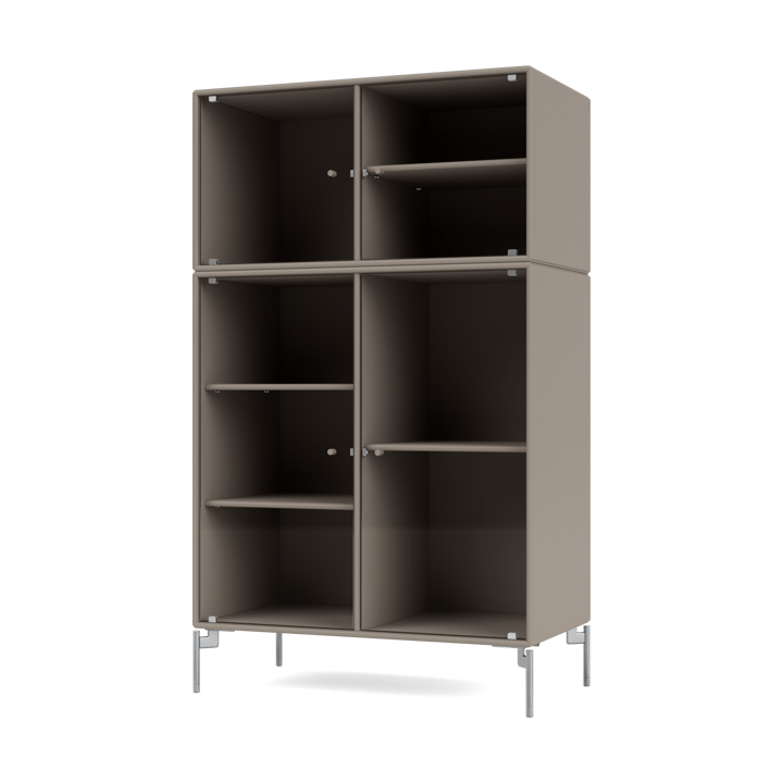 Ripple III display cabinet 69.6x117.6x38 cm - Truffle-legs chrome - Montana