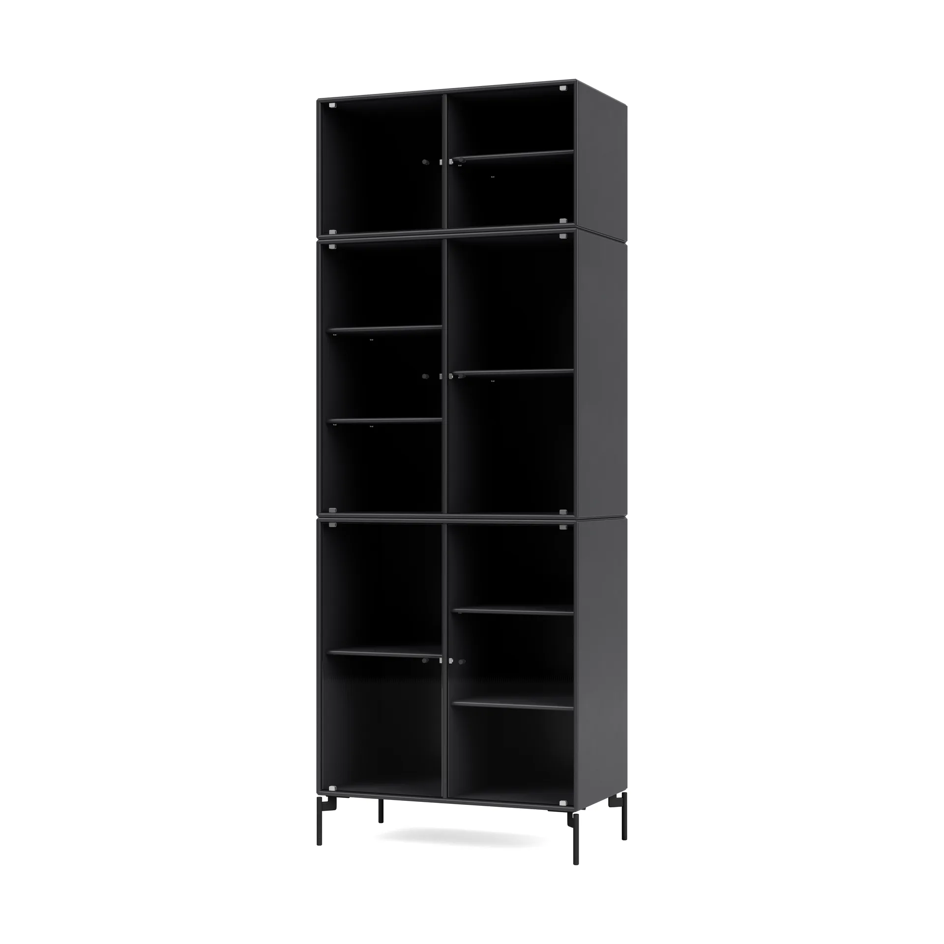 Ripple IV display cabinet 69.6x187.2x38 cm, Anthracite-legs black Montana
