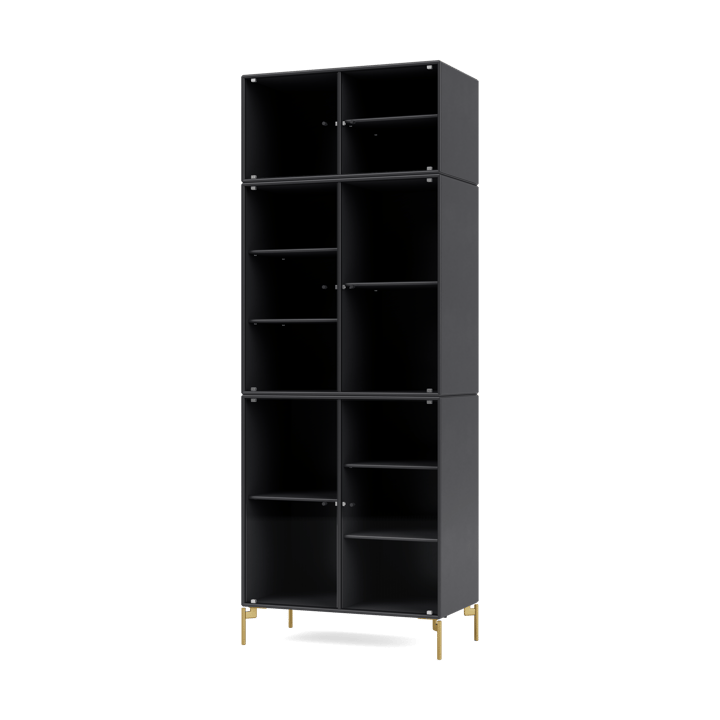 Ripple IV display cabinet 69.6x187.2x38 cm - Anthracite-legs brass - Montana