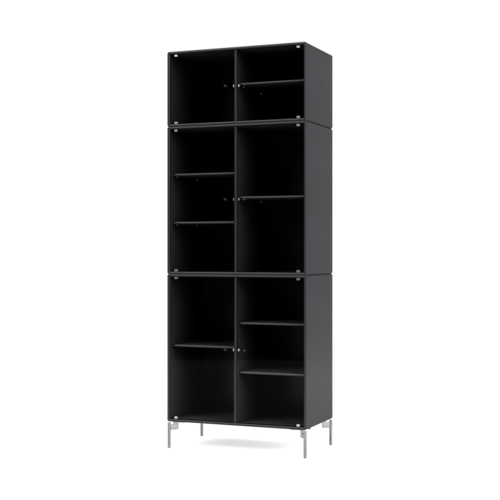 Ripple IV display cabinet 69.6x187.2x38 cm - Anthracite-legs chrome - Montana
