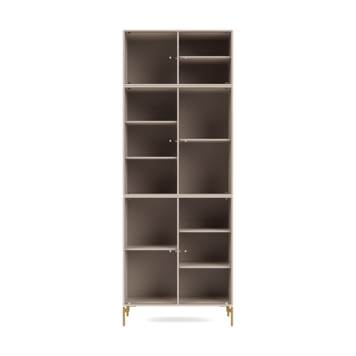 Ripple IV display cabinet 69.6x187.2x38 cm - Clay-legs brass - Montana