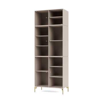 Ripple IV display cabinet 69.6x187.2x38 cm - Clay-legs brass - Montana