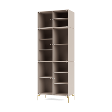 Ripple IV display cabinet 69.6x187.2x38 cm - Clay-legs brass - Montana