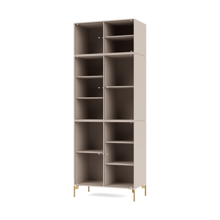 Ripple IV display cabinet 69.6x187.2x38 cm - Clay-legs brass - Montana