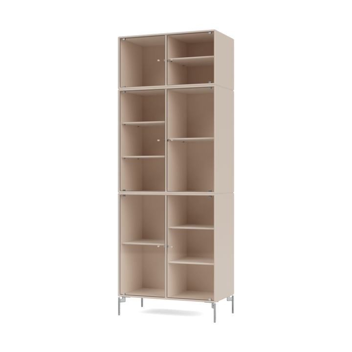 Ripple IV display cabinet 69.6x187.2x38 cm - Clay-legs chrome - Montana