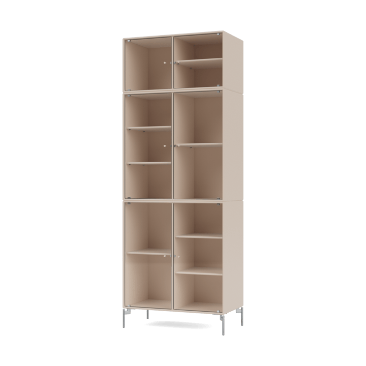 Ripple IV display cabinet 69.6x187.2x38 cm - Clay-legs chrome - Montana