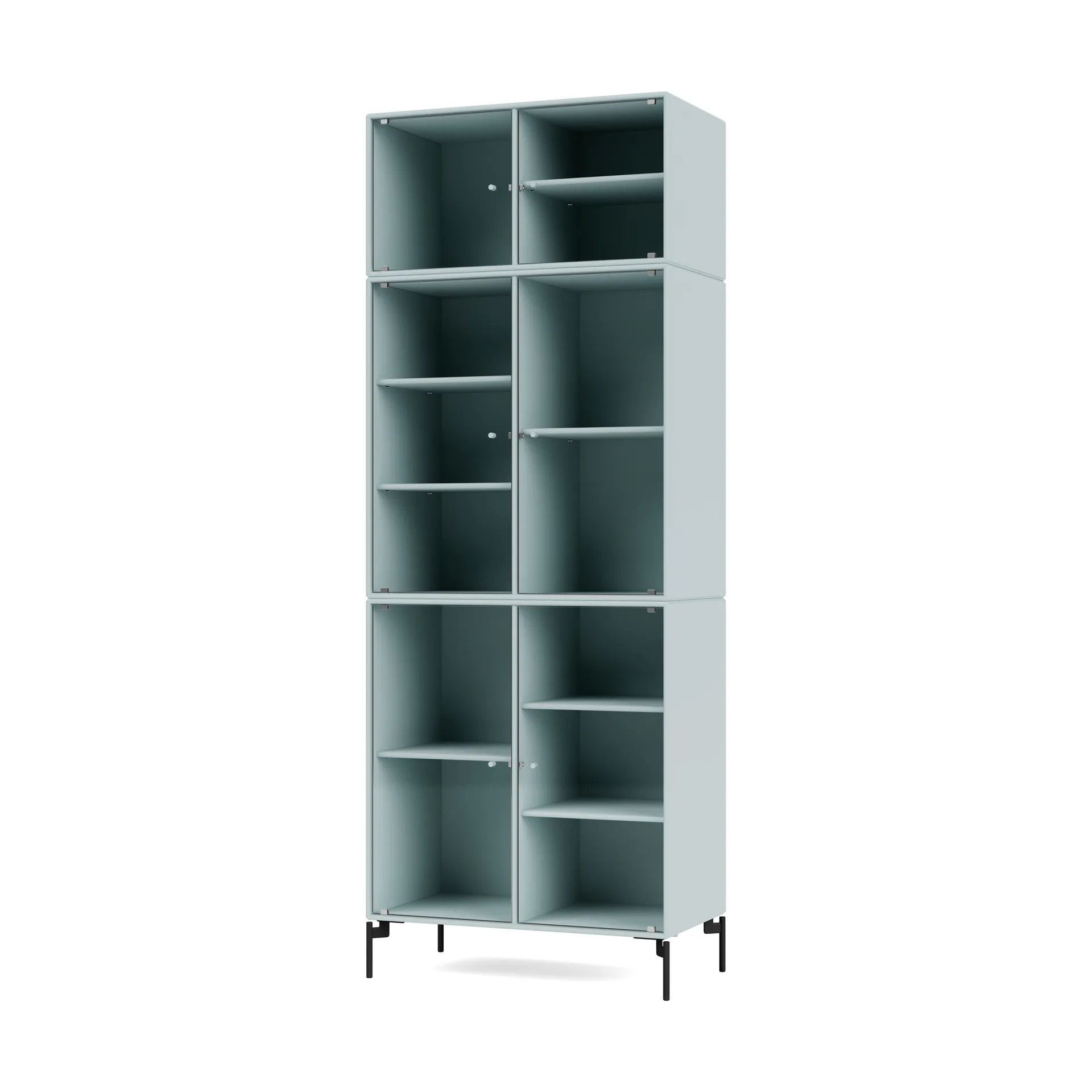 Ripple IV display cabinet 69.6x187.2x38 cm, Flint-legs black Montana