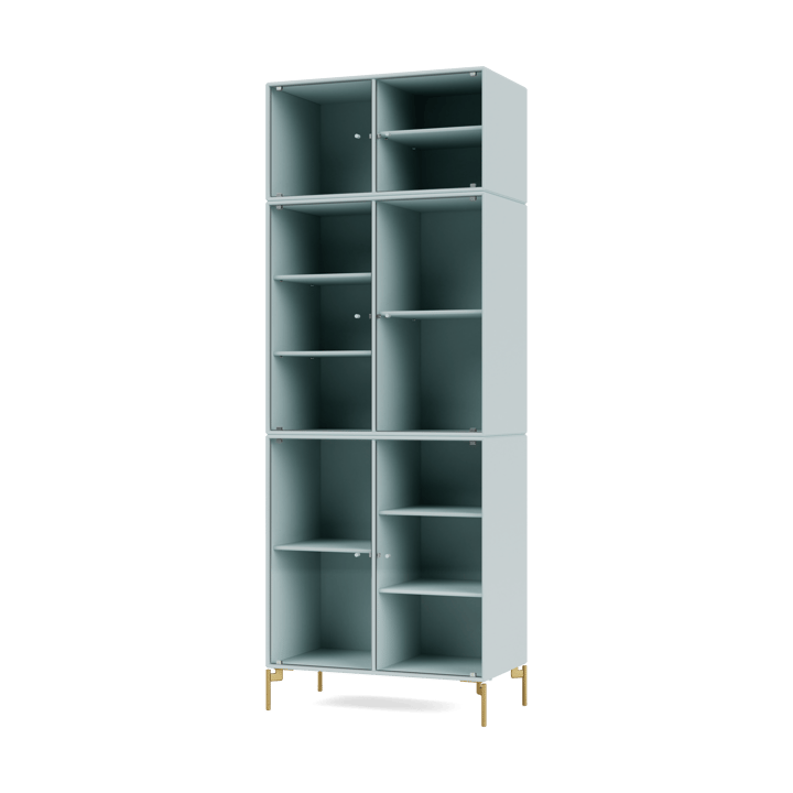 Ripple IV display cabinet 69.6x187.2x38 cm - Flint-legs brass - Montana