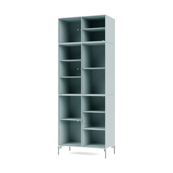Ripple IV display cabinet 69.6x187.2x38 cm - Flint-legs chrome - Montana