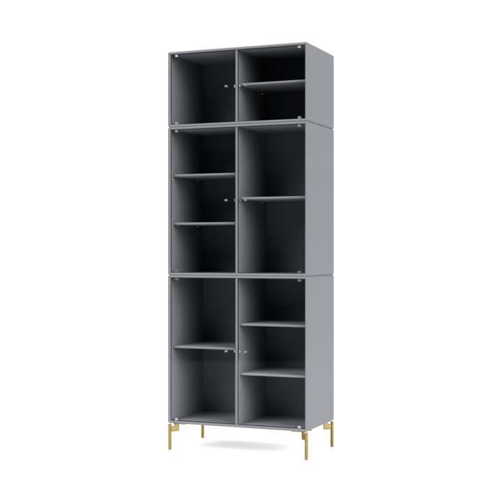 Ripple IV display cabinet 69.6x187.2x38 cm - Graphic-legs brass - Montana