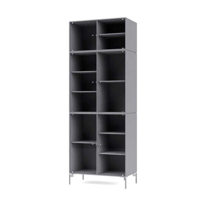 Ripple IV display cabinet 69.6x187.2x38 cm - Graphic-legs chrome - Montana