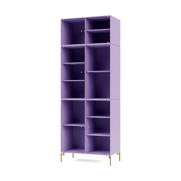 Ripple IV display cabinet 69.6x187.2x38 cm - Iris-legs brass - Montana
