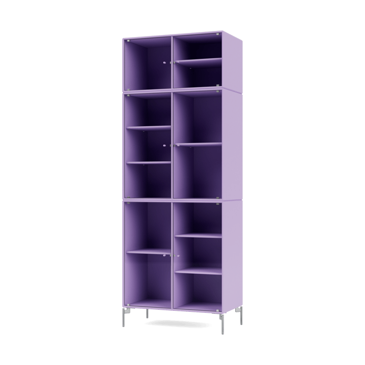 Ripple IV display cabinet 69.6x187.2x38 cm - Iris-legs chrome - Montana