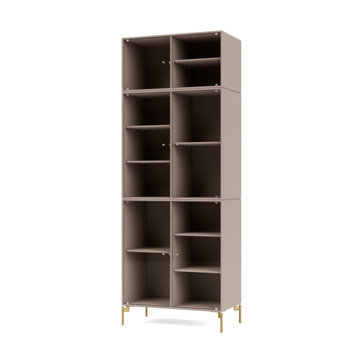 Ripple IV display cabinet 69.6x187.2x38 cm - Mushroom-legs brass - Montana