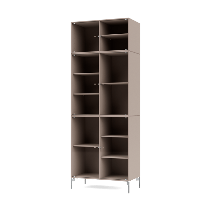 Ripple IV display cabinet 69.6x187.2x38 cm - Mushroom-legs chrome - Montana