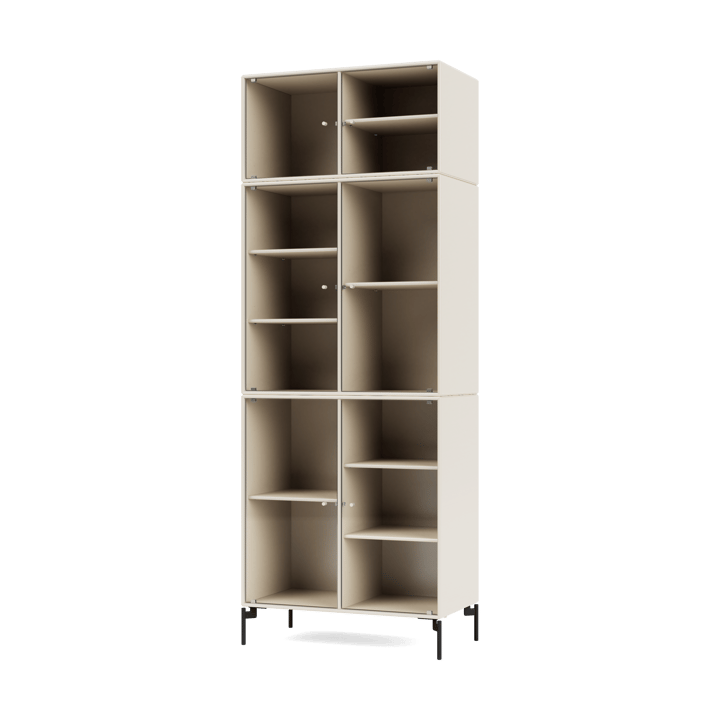Ripple IV display cabinet 69.6x187.2x38 cm - Oat-legs black - Montana